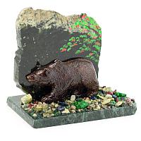 Сувенир "Мишка" камень змеевик 116074