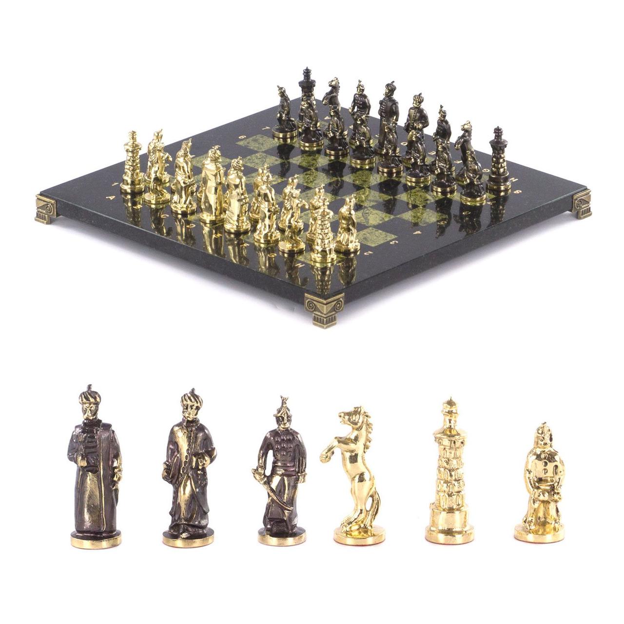 Шахматы "Турецкие" с металлическими фигурами доска каменная 121374 - фото 1 - id-p87727045