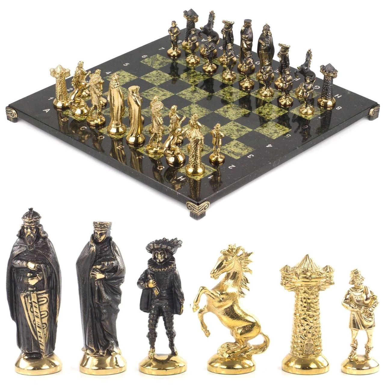 Шахматы подарочные "Средневековье" с бронзовыми фигурами 40х40 см 118066 - фото 1 - id-p80872093