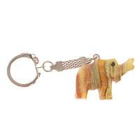Брелок для ключей "Слон" из натурального камня оникс 121680