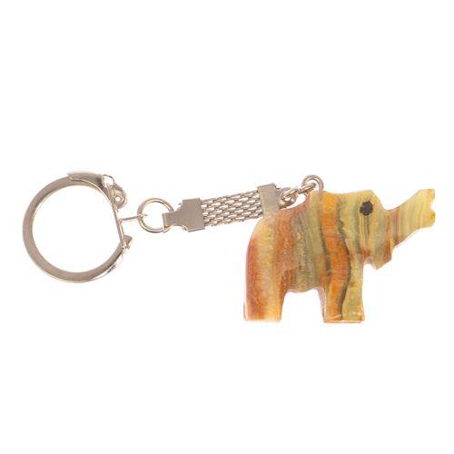 Брелок для ключей "Слон" из натурального камня оникс 121680 - фото 1 - id-p91761161
