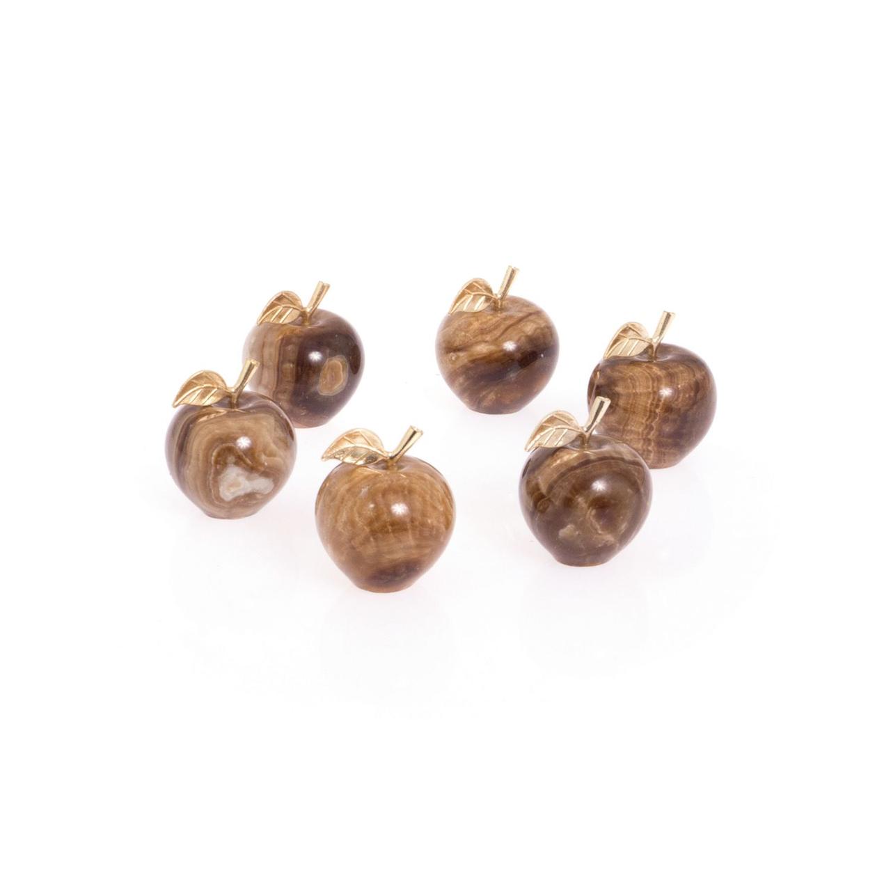 Настольный сувенир "Яблоко" из коричневого оникса 3,7х4,6 см (1,5) - фото 2 - id-p91940911