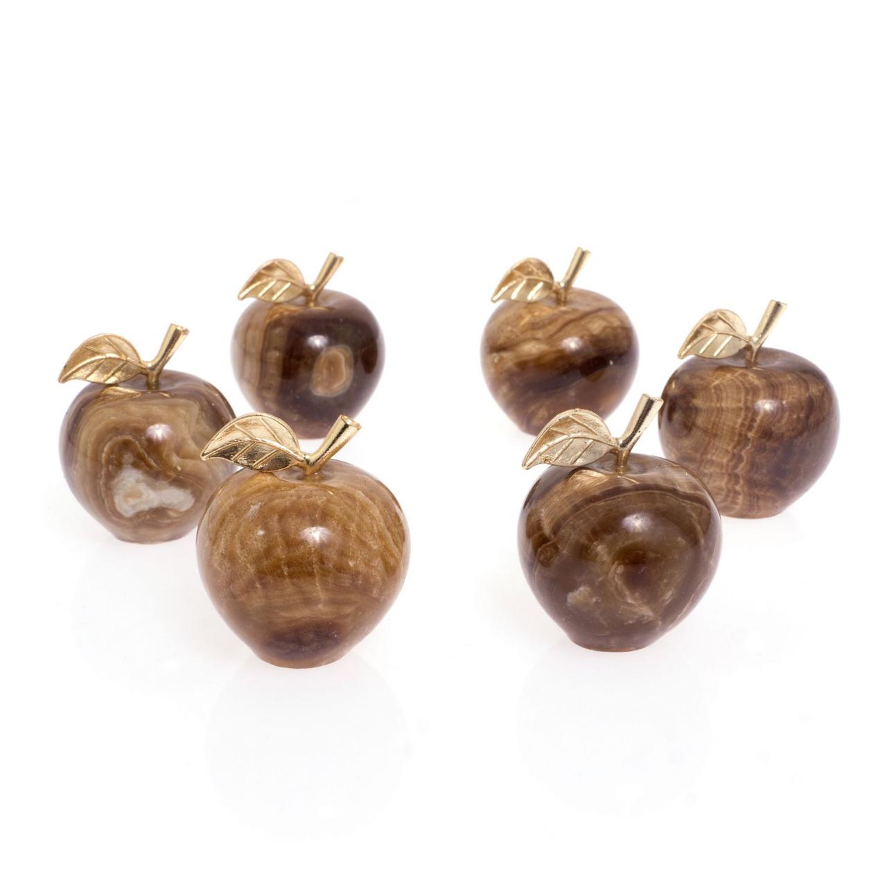 Настольный сувенир "Яблоко" из коричневого оникса 3,7х4,6 см (1,5) - фото 3 - id-p91940911