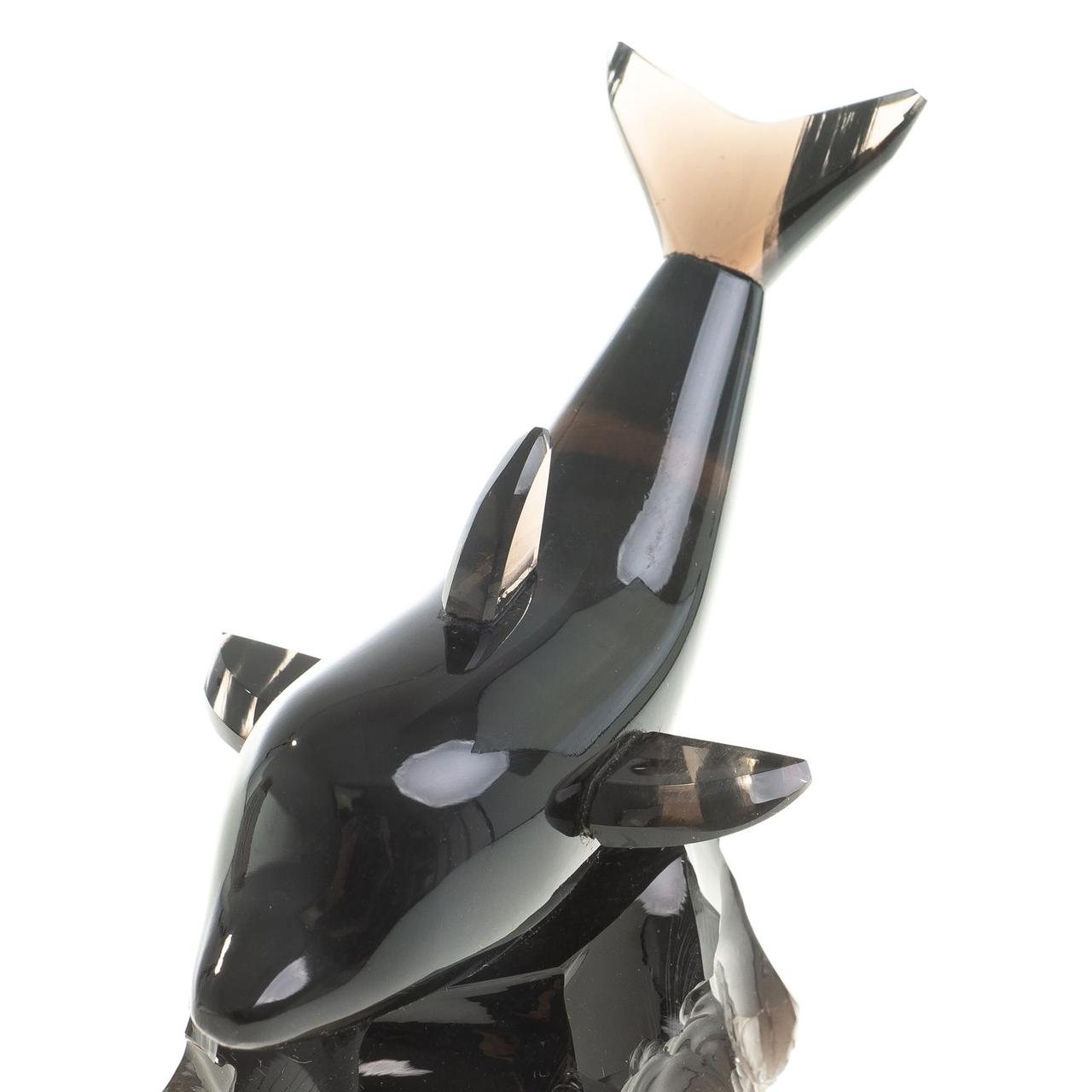 Декоративная фигурка "Дельфин" камень черный обсидиан - фото 3 - id-p96137606