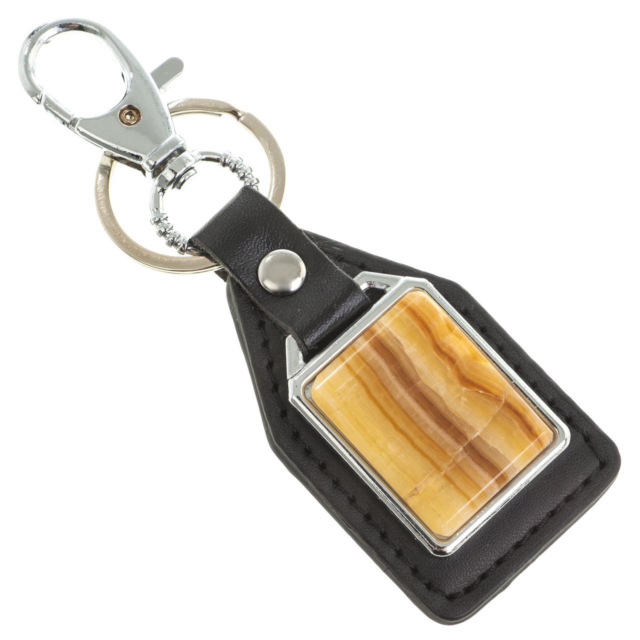 Брелок для ключей мужской с накладкой из камня оникс - фото 1 - id-p99284877