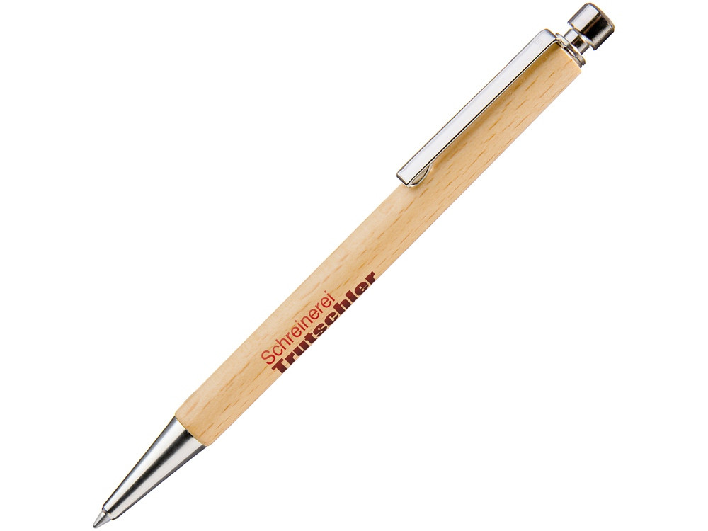Ручка шариковая деревянная CALIBRA S, черный, 1мм, светло-коричневый - фото 2 - id-p112101605