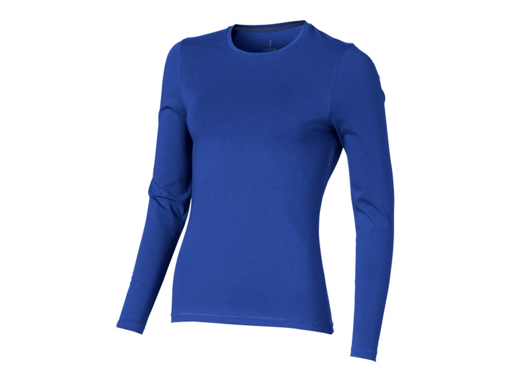 Ponoka женская футболка из органического хлопка, длинный рукав, синий - фото 1 - id-p112100042