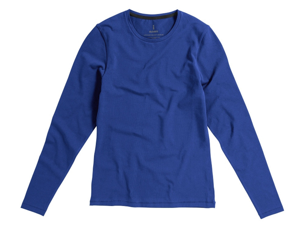 Ponoka женская футболка из органического хлопка, длинный рукав, синий - фото 8 - id-p112100042