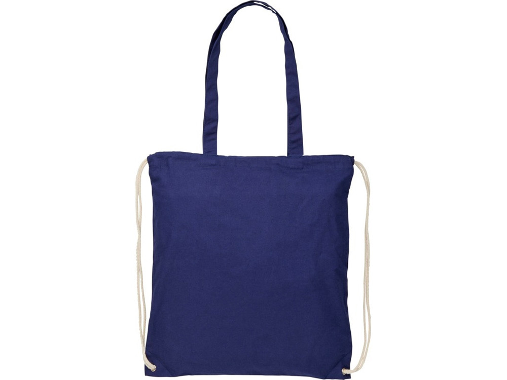 Рюкзак со шнурком Eliza из хлопчатобумажной ткани плотностью 240 г/м2, темно-синий - фото 2 - id-p112100241