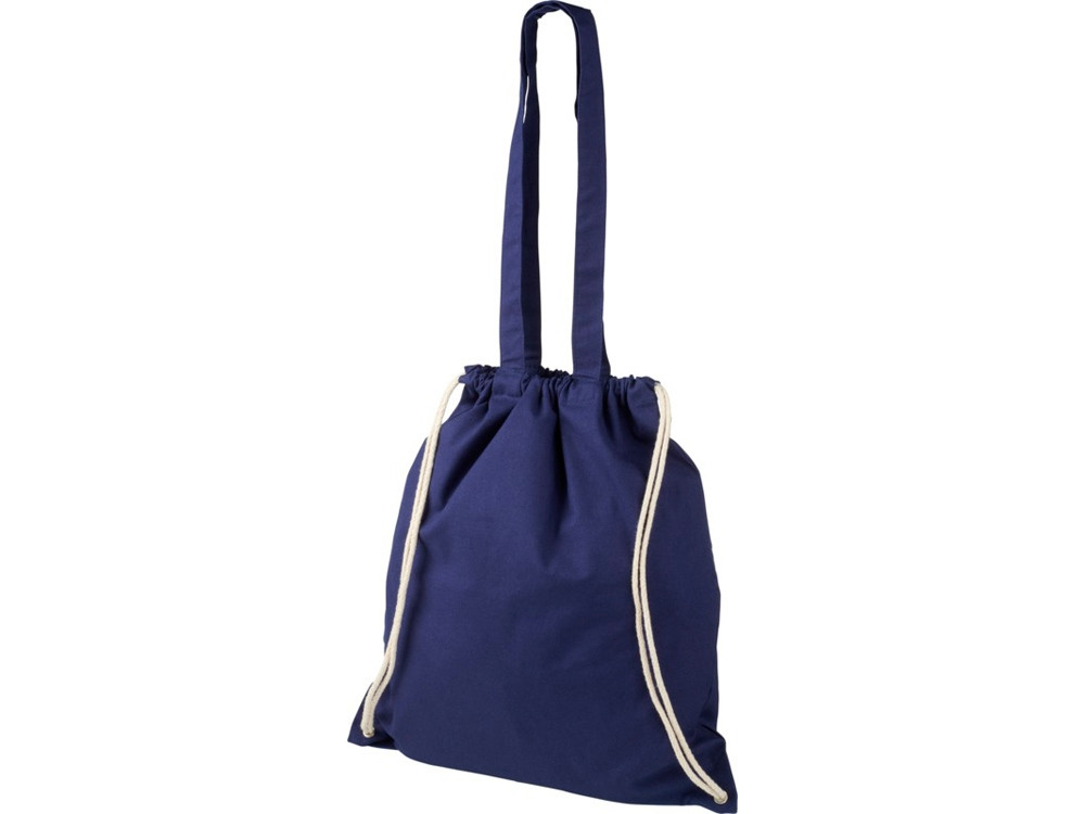 Рюкзак со шнурком Eliza из хлопчатобумажной ткани плотностью 240 г/м2, темно-синий - фото 3 - id-p112100241