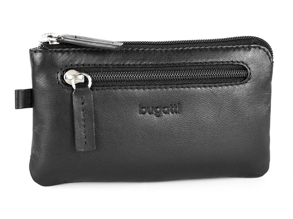 Ключница BUGATTI Primo, чёрная, натуральная воловья кожа, 12,5х0,5х7 см - фото 1 - id-p112103856
