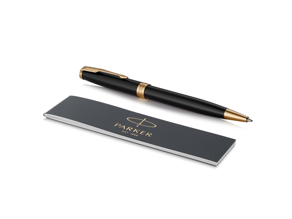 Ручка шариковая Parker Sonnet Core Black Lacquer GT, черный/золотистый - фото 3 - id-p112101642