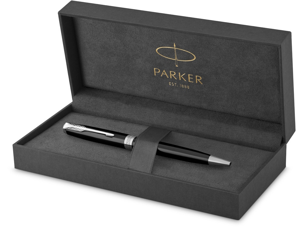 Ручка шариковая Parker Sonnet Core Black Lacquer CT, черный/серебристый - фото 4 - id-p112101643