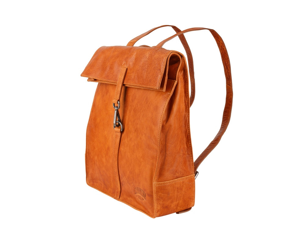 Рюкзак-сумка KLONDIKE DIGGER Mara, натуральная кожа цвета коньяк, 32,5 x 36,5 x 11 см - фото 1 - id-p112102849