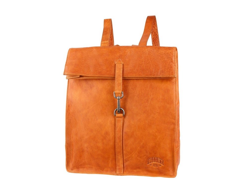 Рюкзак-сумка KLONDIKE DIGGER Mara, натуральная кожа цвета коньяк, 32,5 x 36,5 x 11 см - фото 2 - id-p112102849
