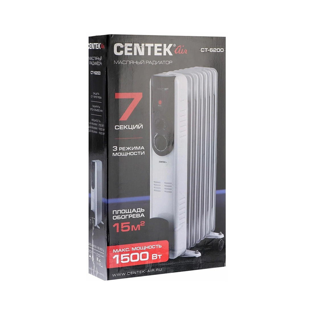 Масляный обогреватель Centek CT-6200 (белый) 2-015230 СТ-6200 - фото 3 - id-p112104906