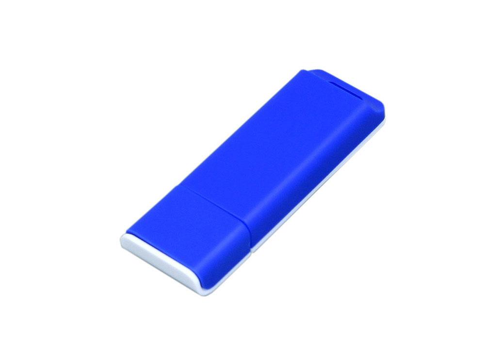 Флешка прямоугольной формы, оригинальный дизайн, двухцветный корпус, 4 Гб, синий/белый - фото 1 - id-p112100786