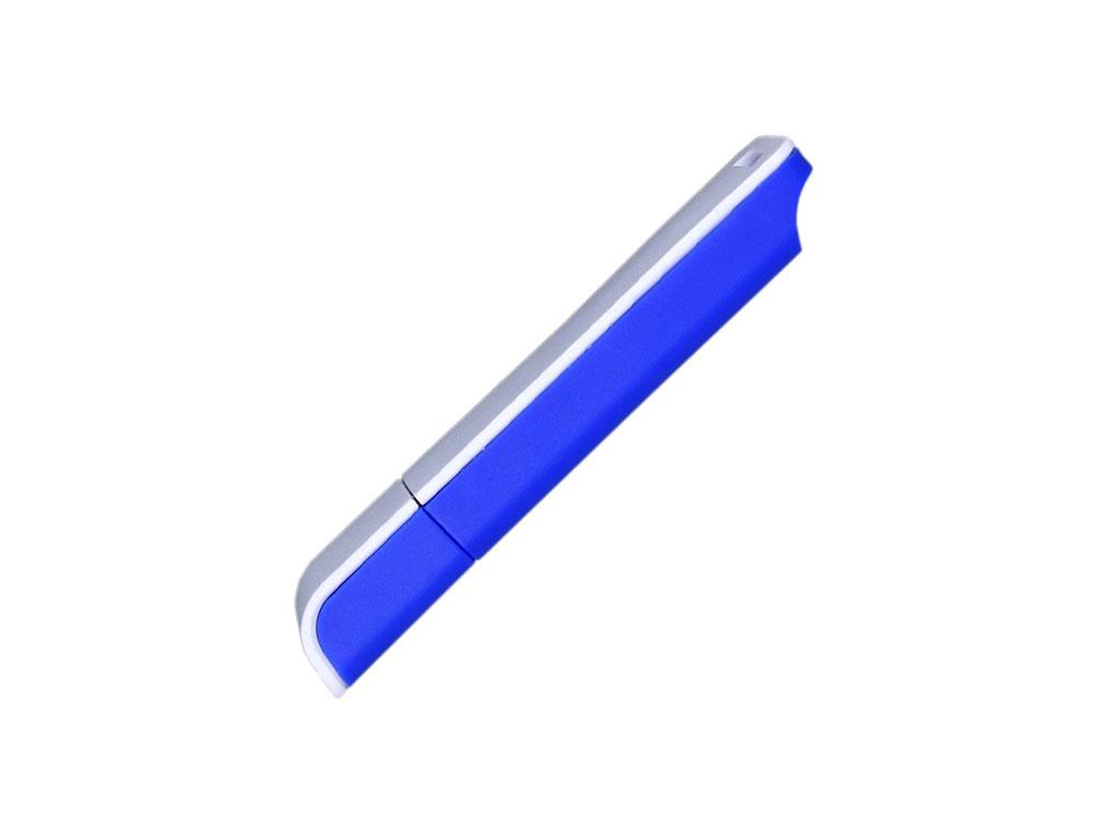 Флешка прямоугольной формы, оригинальный дизайн, двухцветный корпус, 4 Гб, синий/белый - фото 4 - id-p112100786