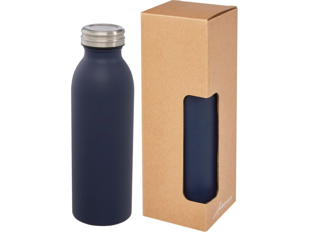 Бутылка Riti объемом 500 мл с медной обшивкой и вакуумной изоляцией , темно-синий - фото 1 - id-p112104530