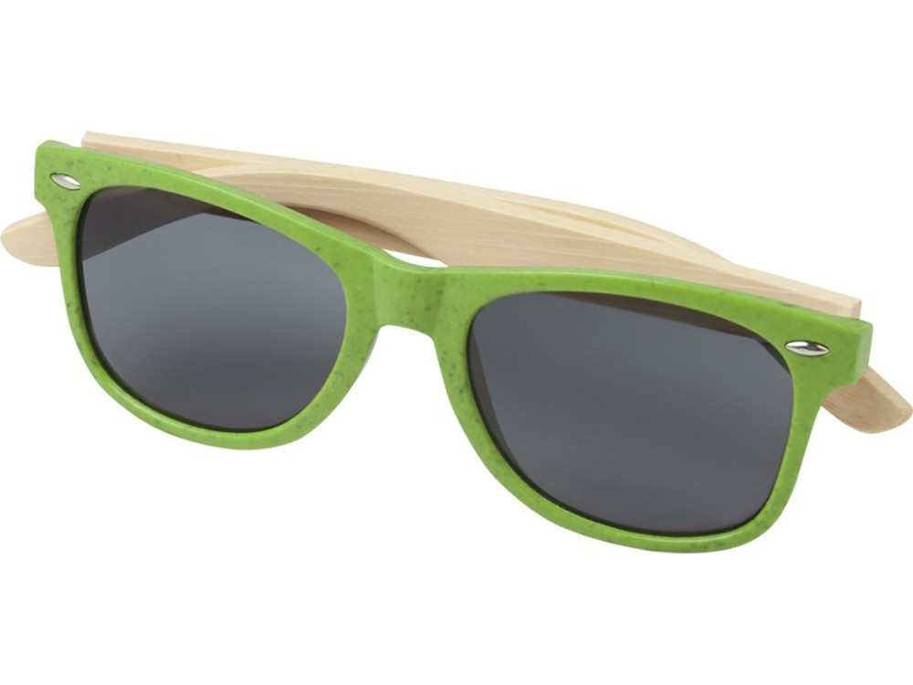 Sun Ray очки с бамбуковой оправой, зеленый лайм - фото 3 - id-p112103198