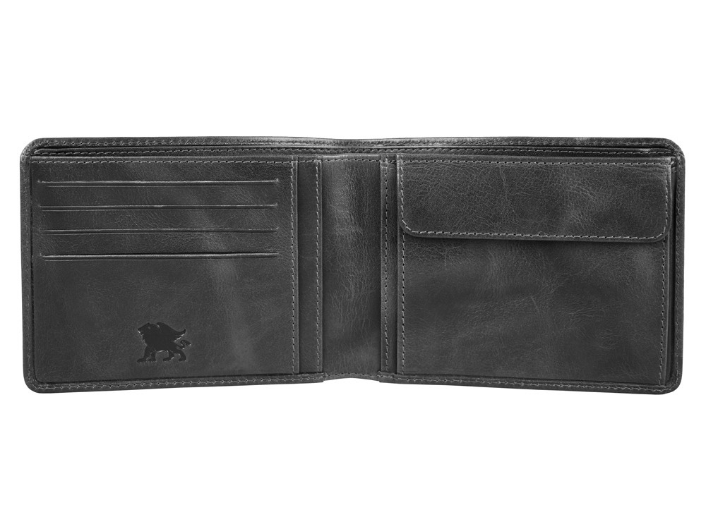 Бумажник Mano Don Luca, натуральная кожа в черном цвете, 12,5 х 9,7 см - фото 4 - id-p112103267
