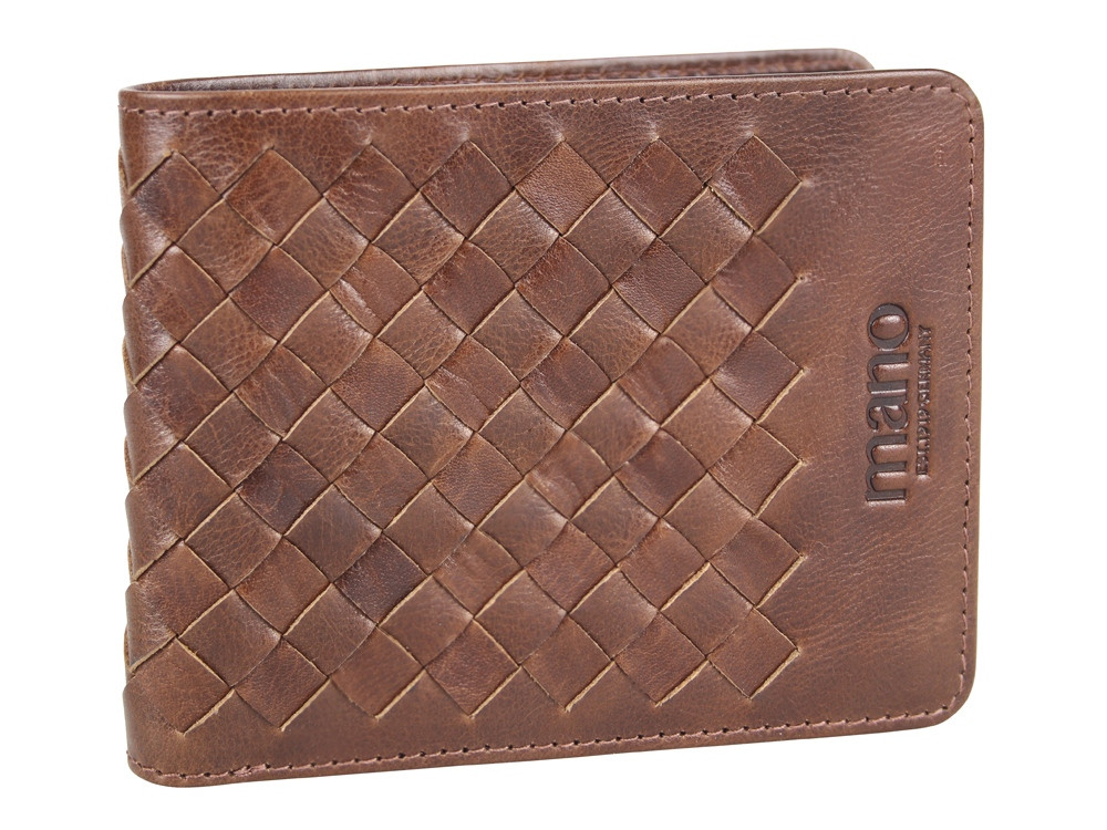 Бумажник Mano Don Luca, натуральная кожа в коньячном цвете, 11 х 8,5 см - фото 3 - id-p112103270