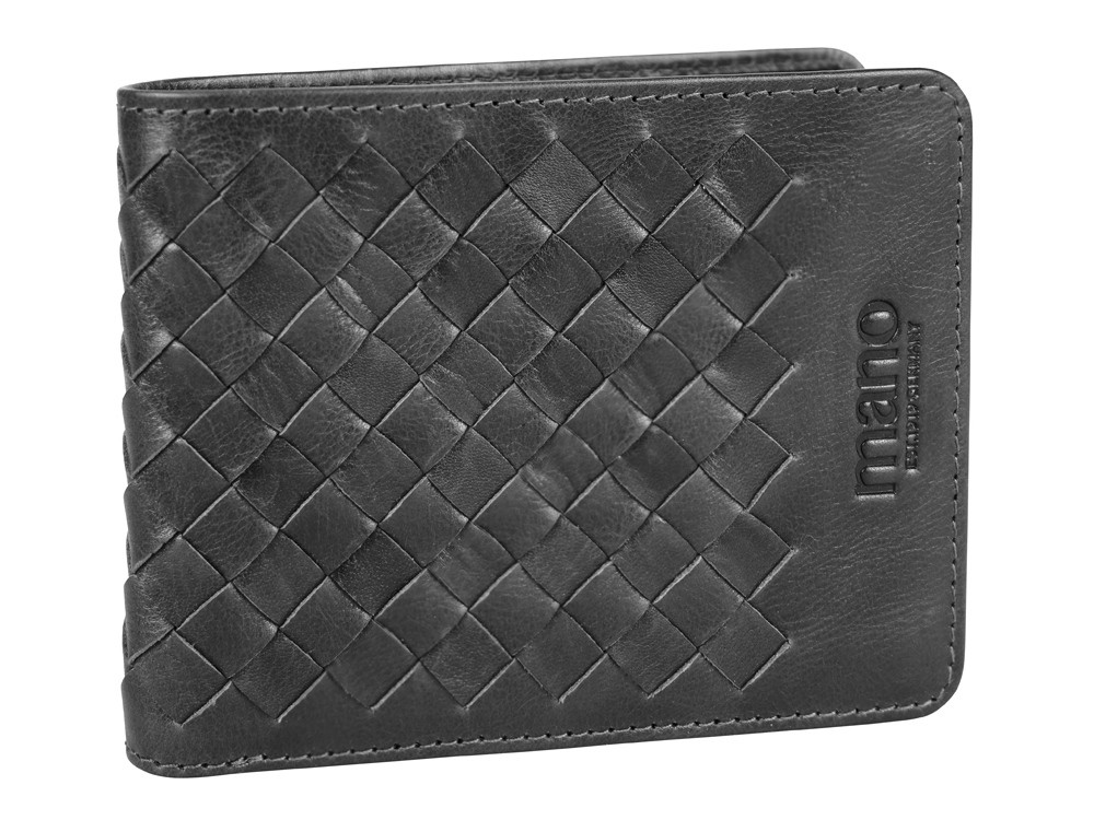 Бумажник Mano Don Luca, натуральная кожа в черном цвете, 11 х 8,5 см - фото 3 - id-p112103271