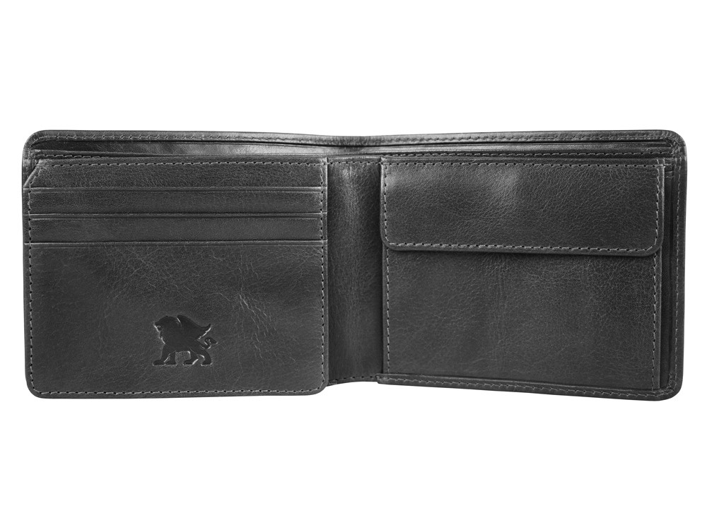 Бумажник Mano Don Luca, натуральная кожа в черном цвете, 11 х 8,5 см - фото 4 - id-p112103271