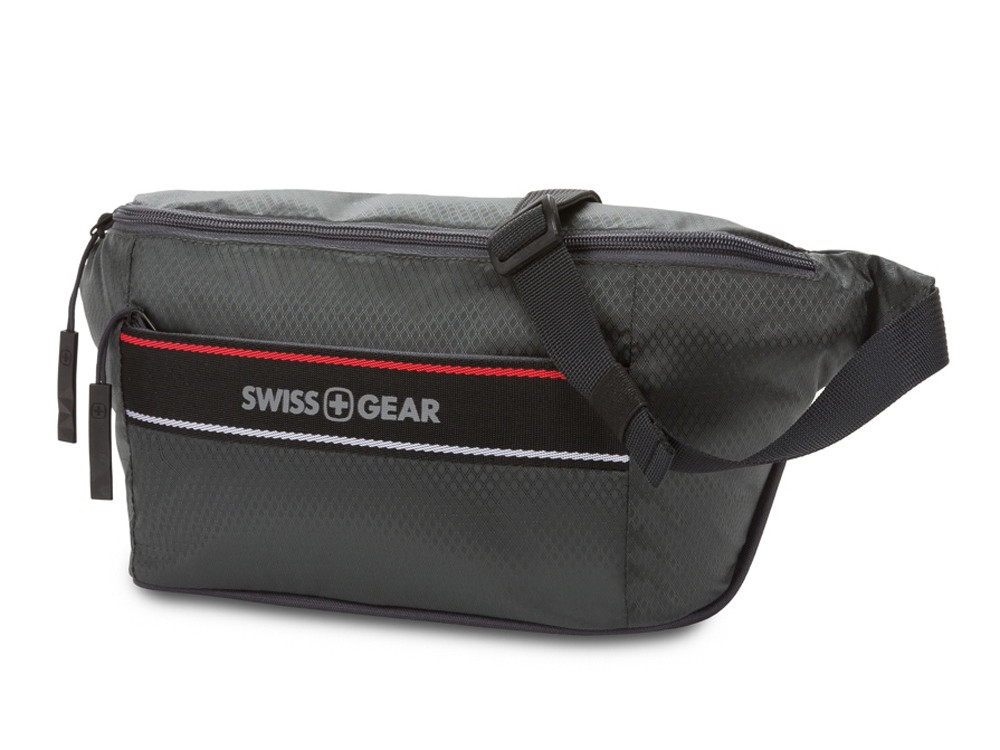 Сумка на пояс SWISSGEAR, серая, полиэстер с плетением рип-стоп, 38 x 5 x 15 см - фото 1 - id-p112102971