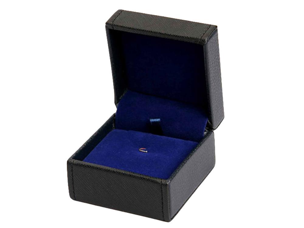 Кожаная подарочная упаковка G01-BK. Черный цвет, с синим ложементом. - фото 2 - id-p112103535