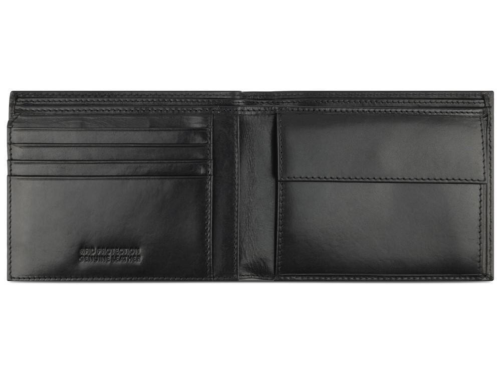 Портмоне BUGATTI Nobile, с защитой данных RFID, чёрное, воловья кожа/полиэстер, 12х2х9,5 см - фото 3 - id-p112104696