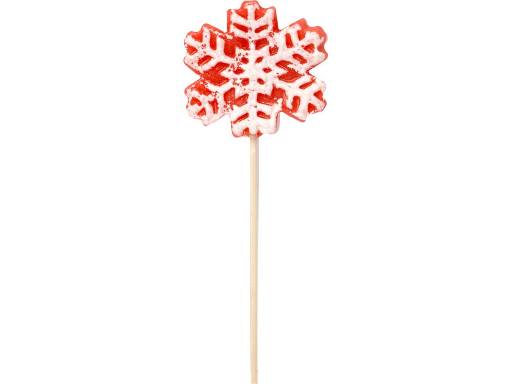 Карамель леденцовая на сахаре 3Д Снежинка, 40г, красная - фото 1 - id-p112103057