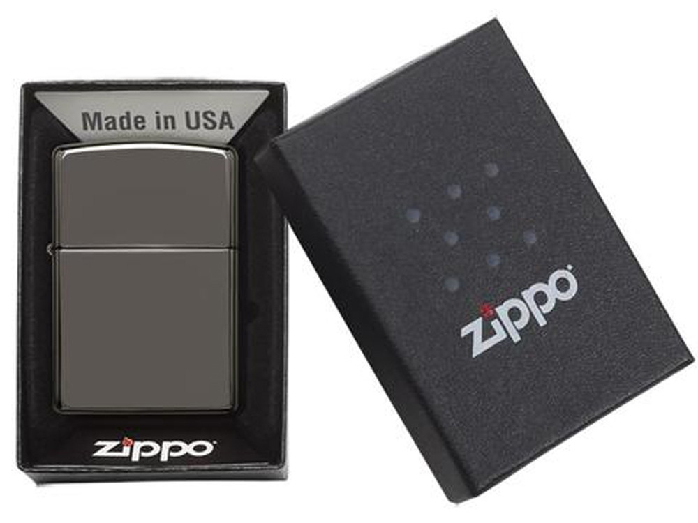 Зажигалка ZIPPO Classic с покрытием Black Ice, латунь/сталь, чёрная, глянцевая, 38x13x57 мм - фото 6 - id-p112104740