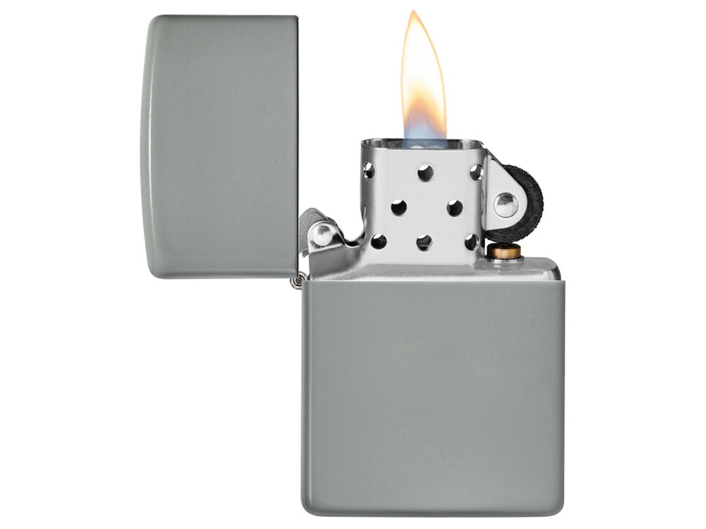 Зажигалка ZIPPO Classic с покрытием Flat Grey, латунь/сталь, серая, глянцевая, 38x13x57 мм - фото 9 - id-p112104746