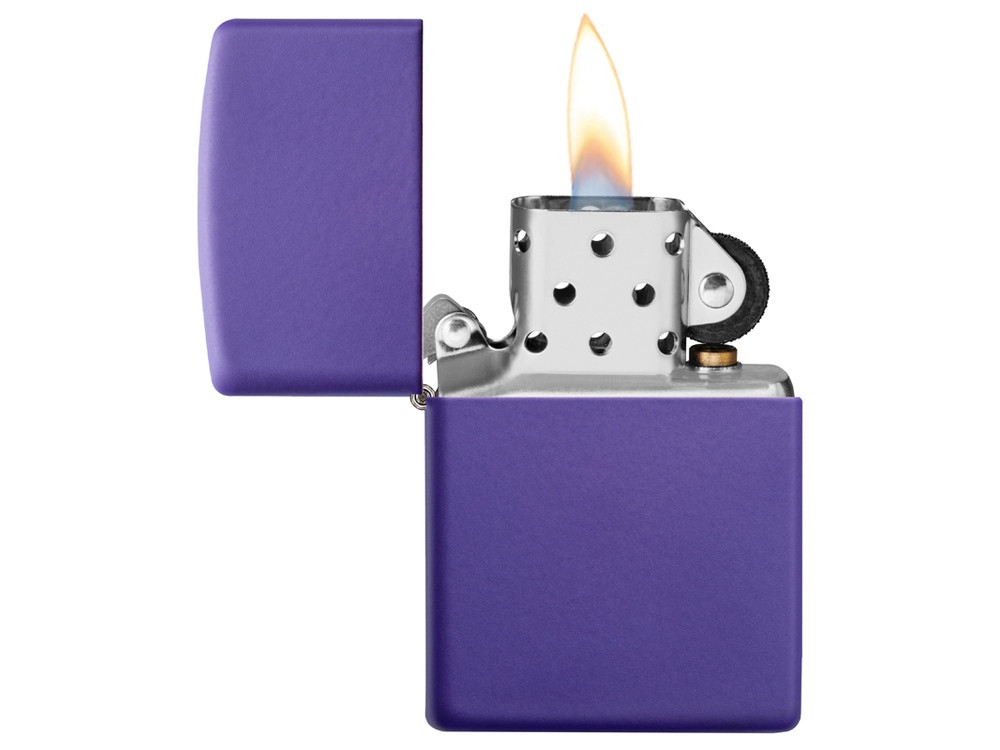 Зажигалка ZIPPO Classic с покрытием Purple Matte, латунь/сталь, фиолетовая, матовая, 38x13x57 мм - фото 4 - id-p112104751