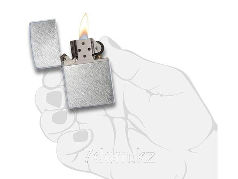 Зажигалка ZIPPO с покрытием Herringbone Sweep, латунь/сталь, серебристая, матовая, 38x13x57 мм - фото 4 - id-p112104754