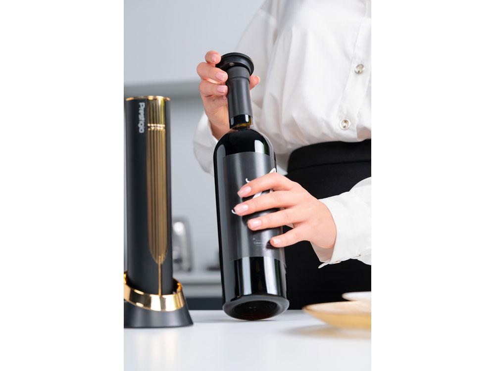 Автоматический винный штопор PRESTIGIO MAGGIORE, черный/золотистый - фото 7 - id-p112104275