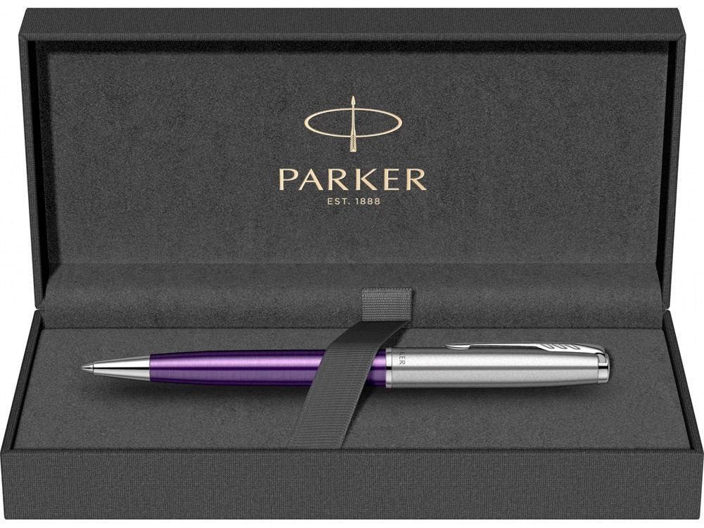 Шариковая ручка Parker Sonnet Essentials Violet SB Steel CT, цвет чернил black, перо: M, в подарочной - фото 6 - id-p112104337