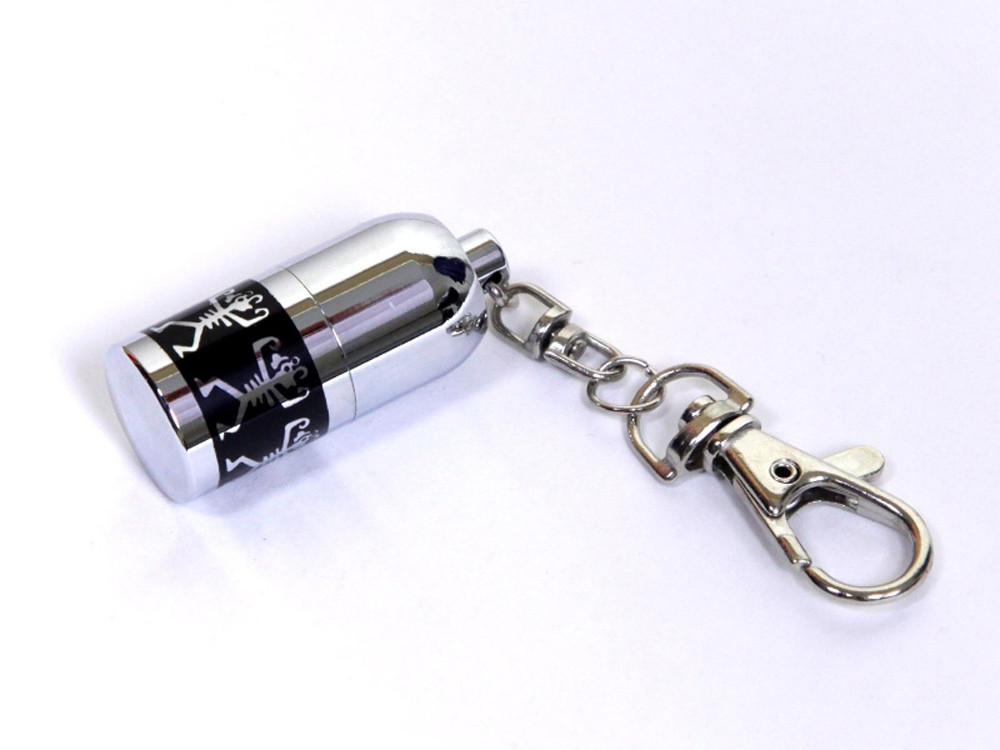 USB-флешка на 32 Гб в виде пули с танцующими человечками, серебро - фото 2 - id-p112102598