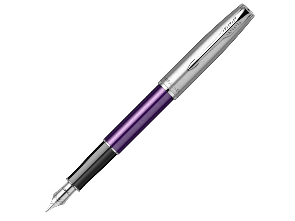 Перьевая ручка Parker Sonnet Essentials Violet SB Steel CT, перо: F, цвет чернил black, в подарочной упаковке. - фото 1 - id-p112104340