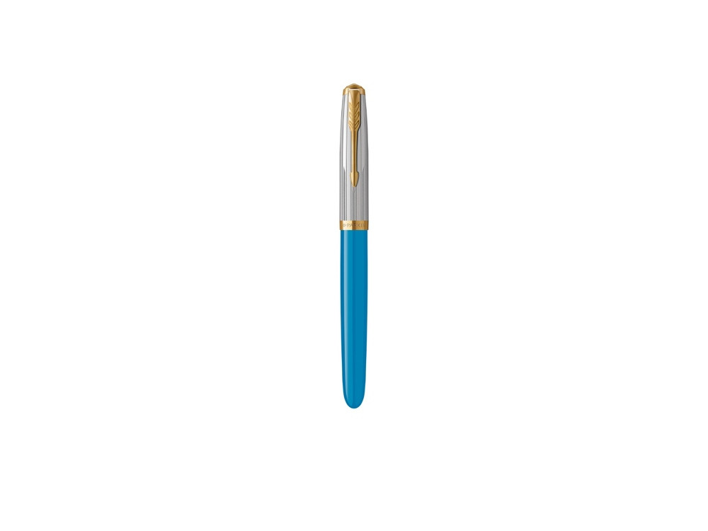 Перьевая ручка Parker 51 Premium Turquoise GT перо; M/F, чернила: Black,Blue, в подарочной упаковке. - фото 2 - id-p112104347