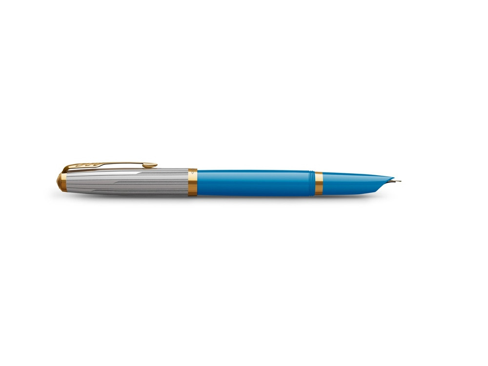 Перьевая ручка Parker 51 Premium Turquoise GT перо; M/F, чернила: Black,Blue, в подарочной упаковке. - фото 4 - id-p112104347