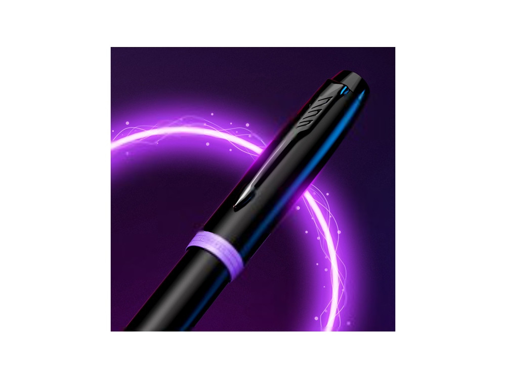 Ручка-роллер Parker IM Vibrant Rings Flame Amethyst Purple, стержень:Fblk, в подарочной упаковке. - фото 6 - id-p112104359