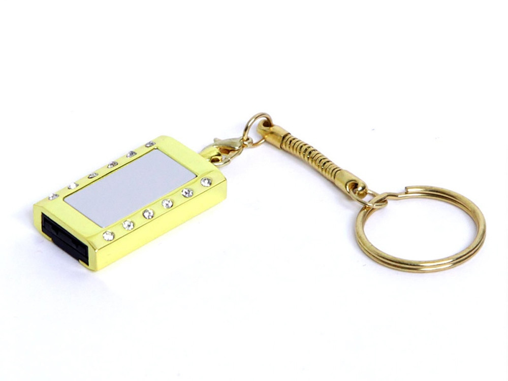 USB-флешка на 16 Гб в виде Кулона с кристаллами, мини чип, золотой - фото 2 - id-p112102649