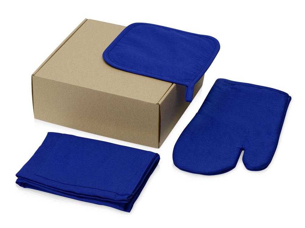 Подарочный набор с фартуком, прихваткой, синий - фото 1 - id-p111800450