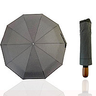 Зонт автомат анти ветреные спицы 95 см три слона в клетку черный