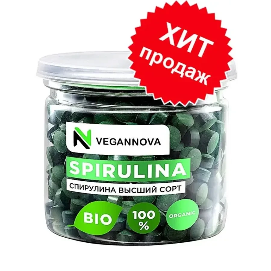 VEGANNOVA Спирулина органическая в/сорт 100гр. - фото 1 - id-p112108072