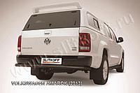 Защита заднего бампера d57 черная Slitkoff для Volkswagen Amarok (2010-2015)