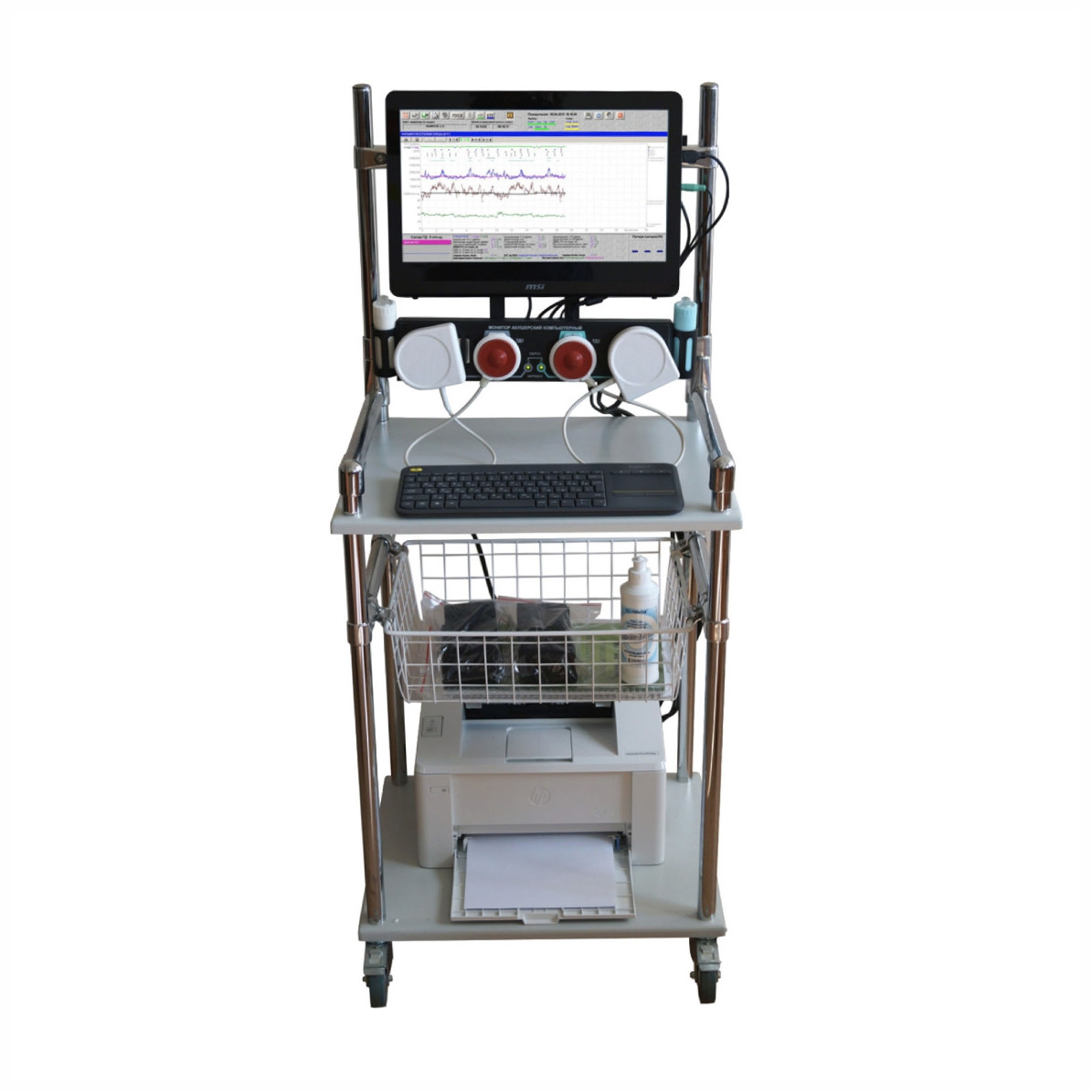 Монитор акушерский компьютерный МАК-02-«Ч» Для двуплодной беременности или двух пациенток (моноблок с сенсорны - фото 2 - id-p112108518