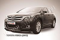 Защита переднего бампера d76+d57 двойная черная Slitkoff для Toyota Venza (2012-2017)